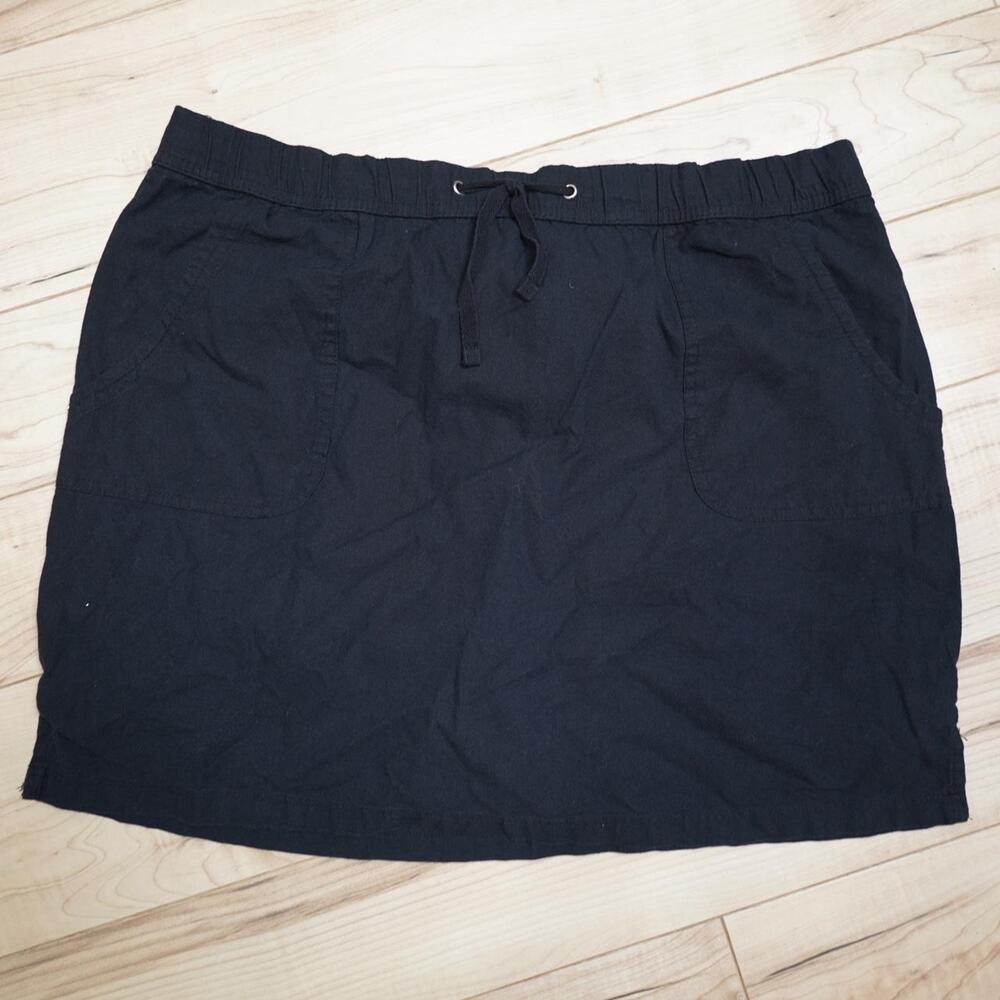 Croft and Barrow Black Linen Blend Skirt L